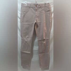 Pinkish Beige Distressed Skinny Jeans. Size 8.